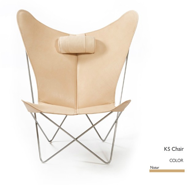 KS Chair stainless steel, Leather Nature
