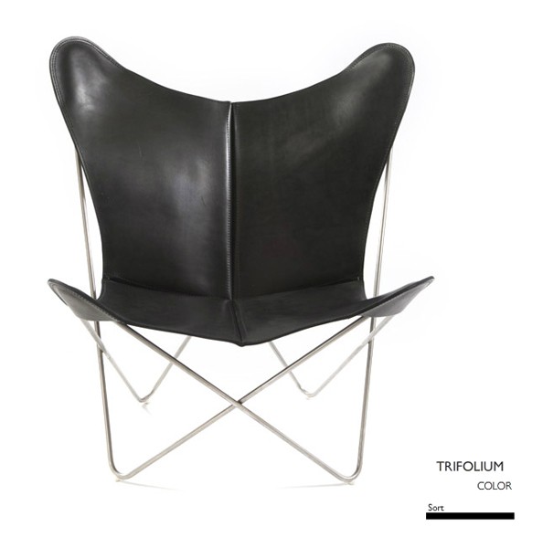Trifolium Chair Stainless steel, Leather Black