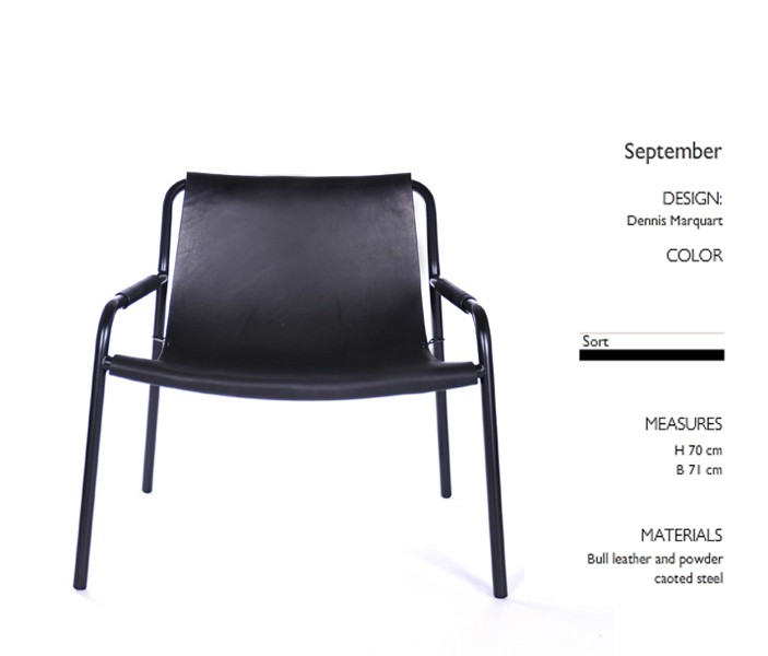 September Chair Black frame, Leather Black