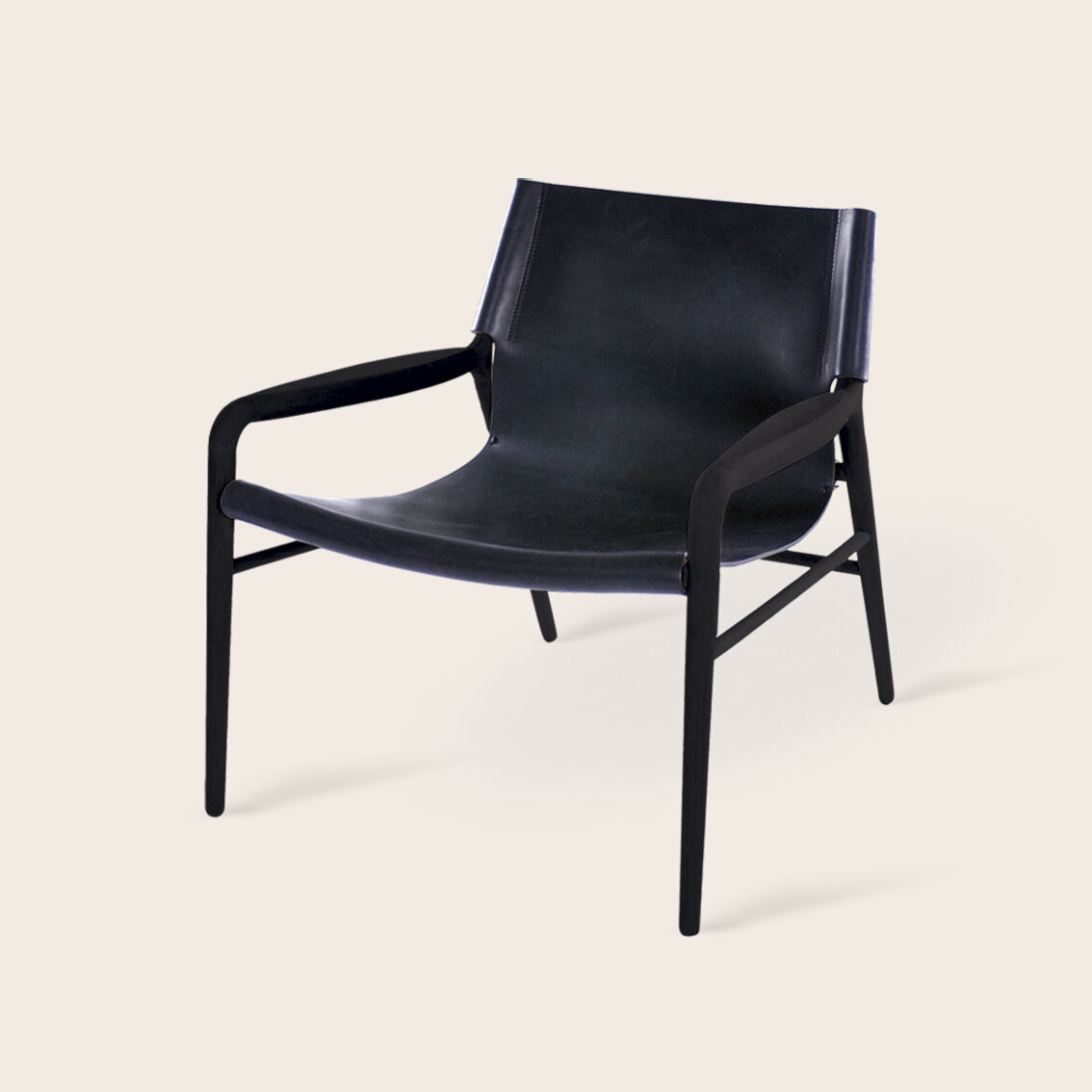 Rama Chair Oak Black, Leather Black