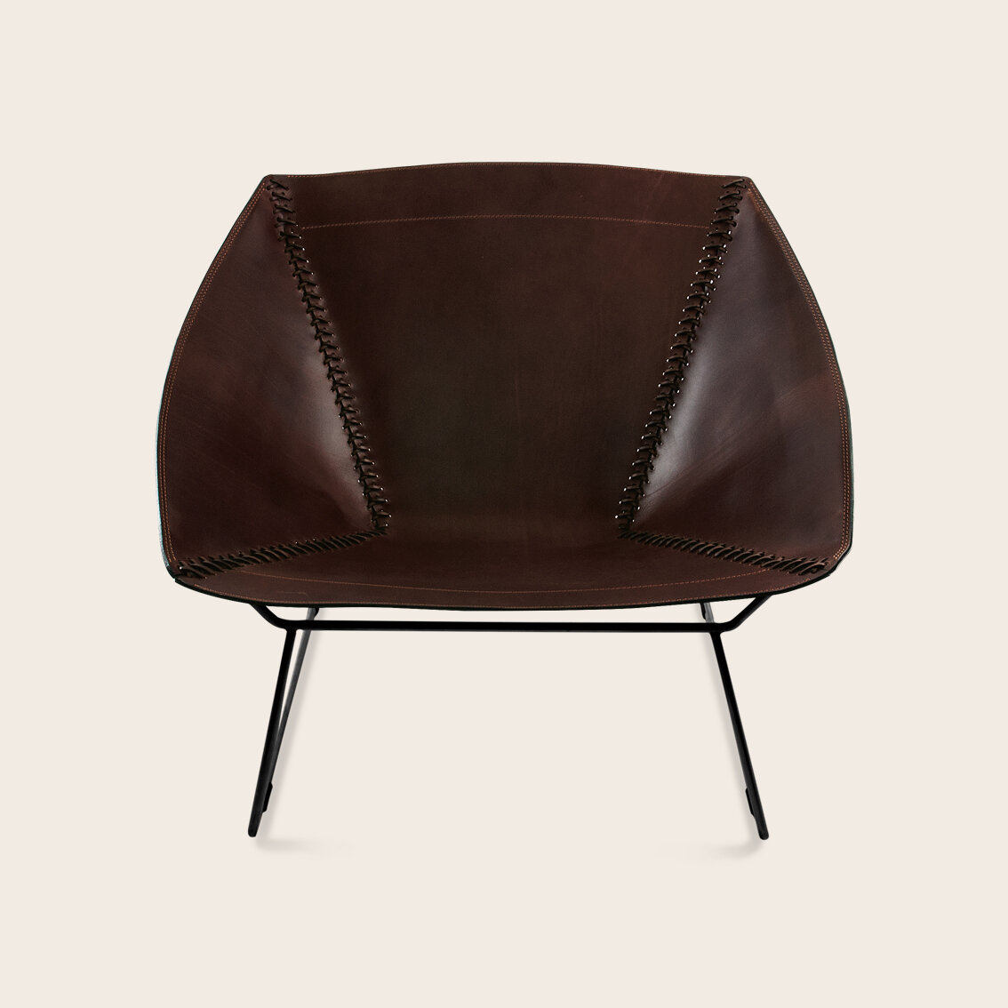 Stitch Chair Black frame, Leather Mocca