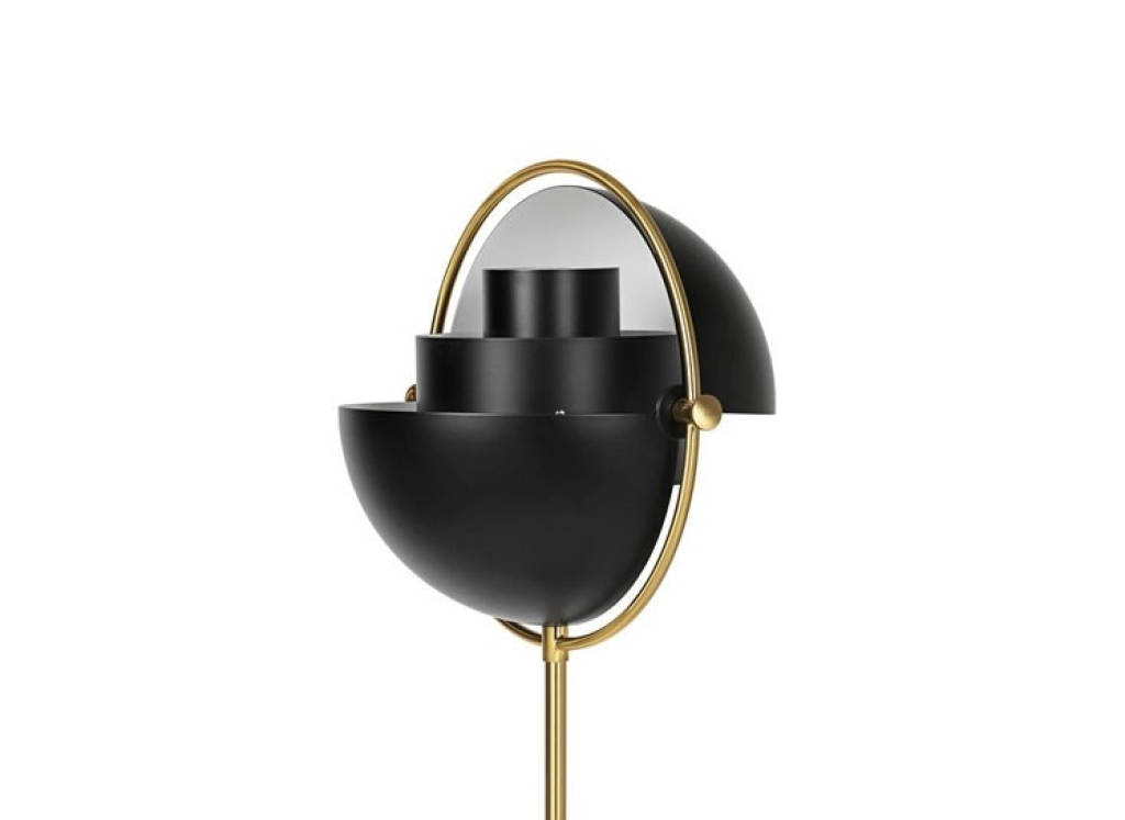 Multi-Lite Floor Lamp, Brass base, EU (Soft Black 