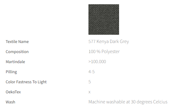 Narvi sovesofa tekstil Kenya Dark Grey