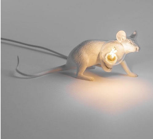 MOUSE LAMP#3-LOP RESIN LAMP LIE DOWN