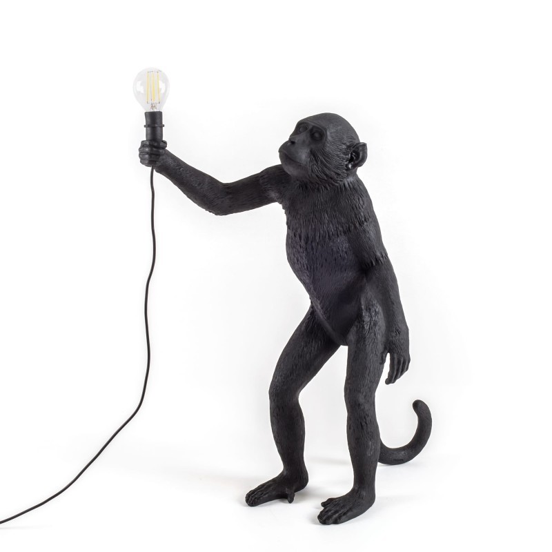 MONKEY LAMP-OUTDOOR RESIN LAMP STANDING-BLACK