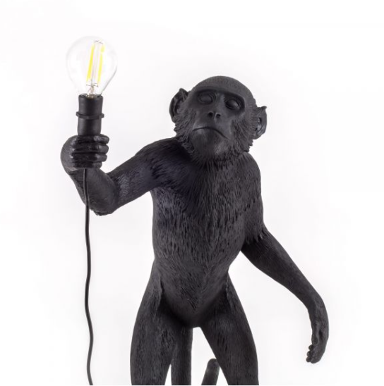 MONKEY LAMP-OUTDOOR RESIN LAMP STANDING-BLACK