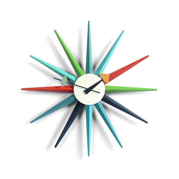 Sunburst Clock multicoloured