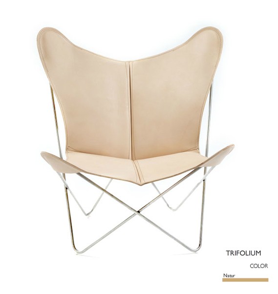 Trifolium Chair Stainless steel, Leather Nature