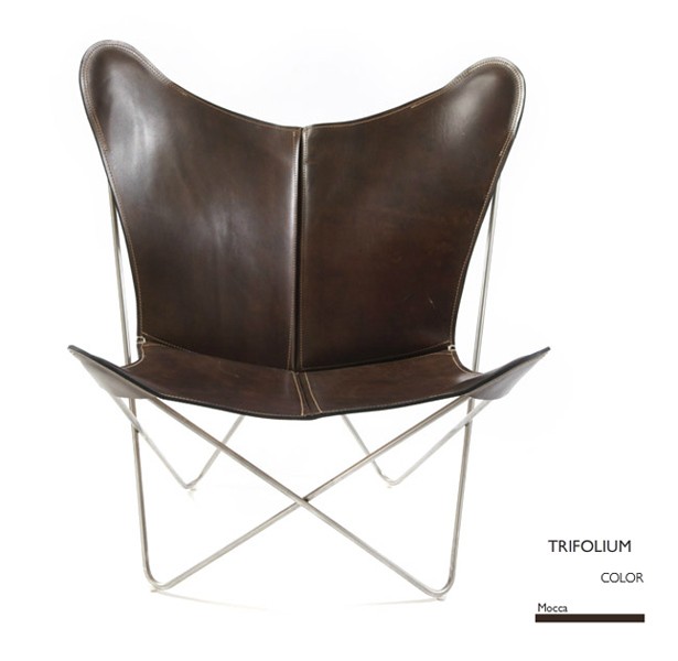 Trifolium Chair Stainless steel, Leather Mocca