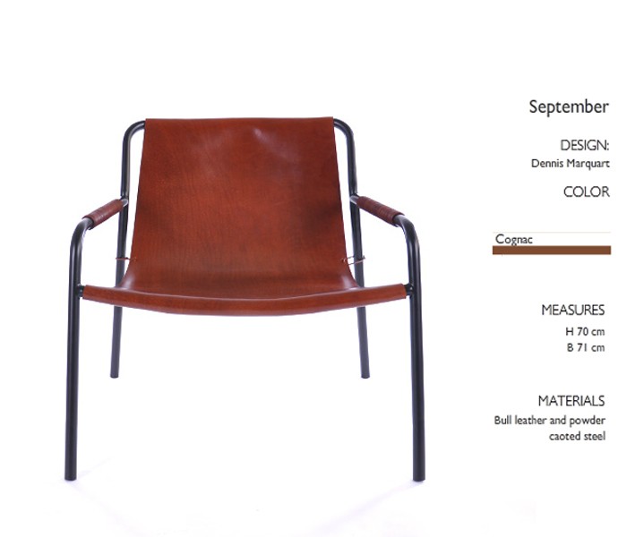 September Chair Black frame, Leather Cognac
