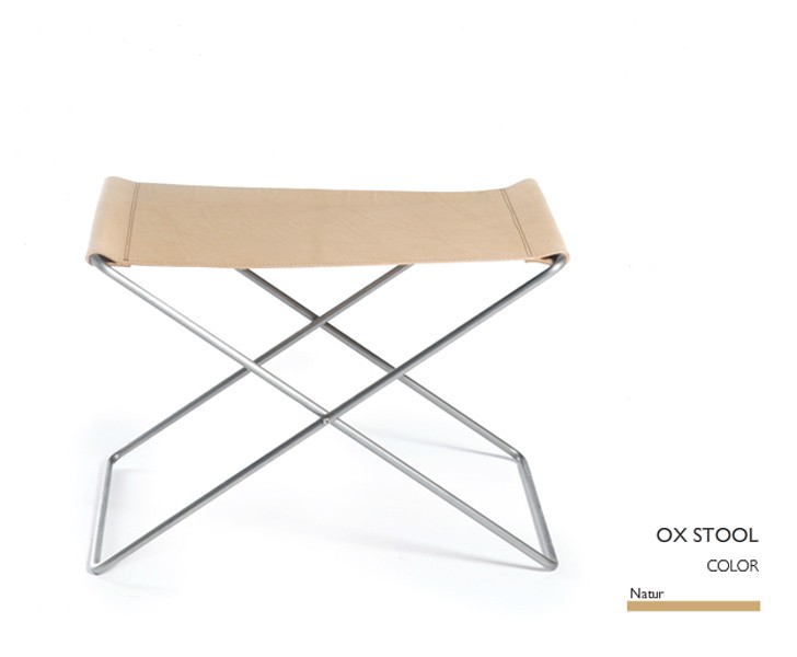 OX Stool Stainless steel, Leather Nature