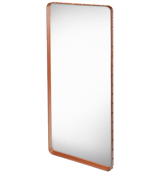 Adnet Wall Mirror, Rectangular, 70x180 (Tan Leathe